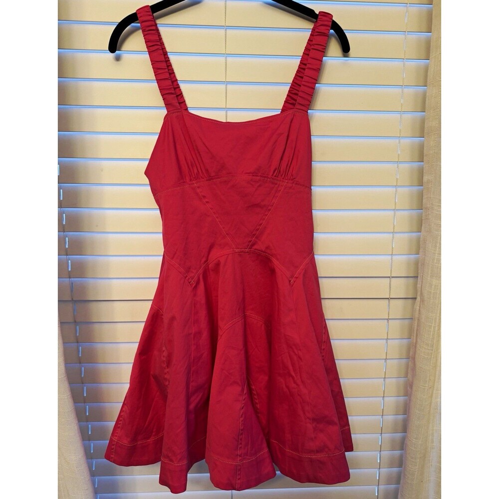 Anthropologie Women’s Pink Square Neck Fit & Flare Strappy Dropwaist Mini XS
